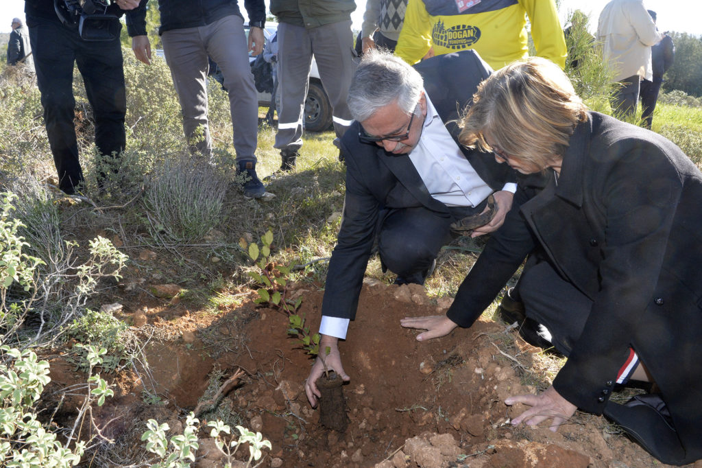 Cumhurbaşkanı Akıncı, Tepebaşı’nda fidan dikme etkinliğine katıldı