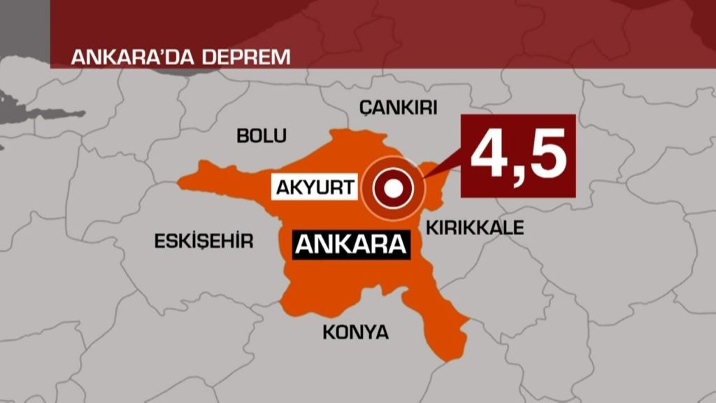 Ankara’da 4,5 büyüklüğünde deprem meydana geldi