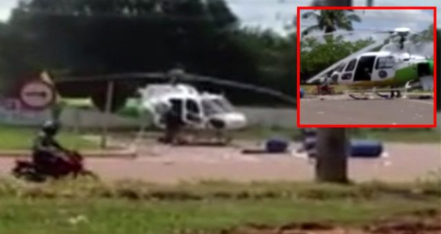 Helikoptere kamyon çarptı
