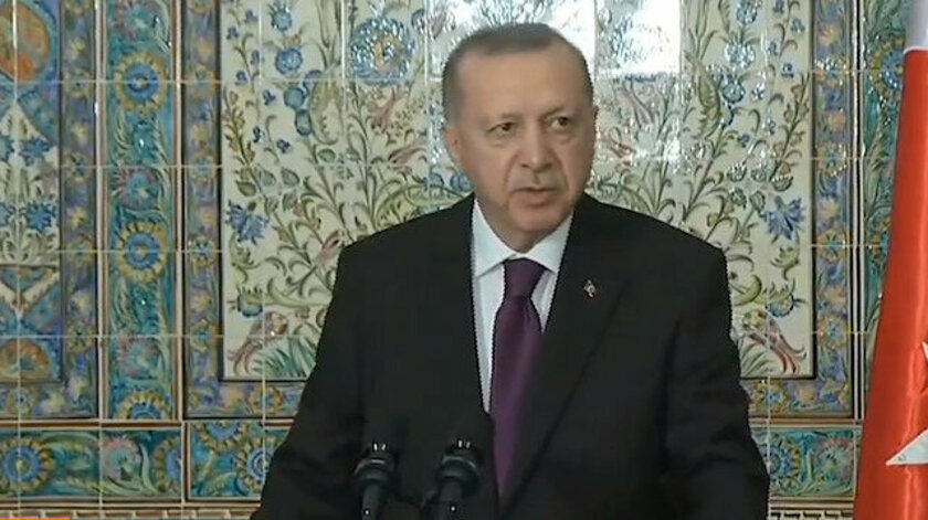 Cumhurbaşkanı Erdoğan, Cezayir Cumhurbaşkanı Tebbun ile basın toplantısı düzenliyor