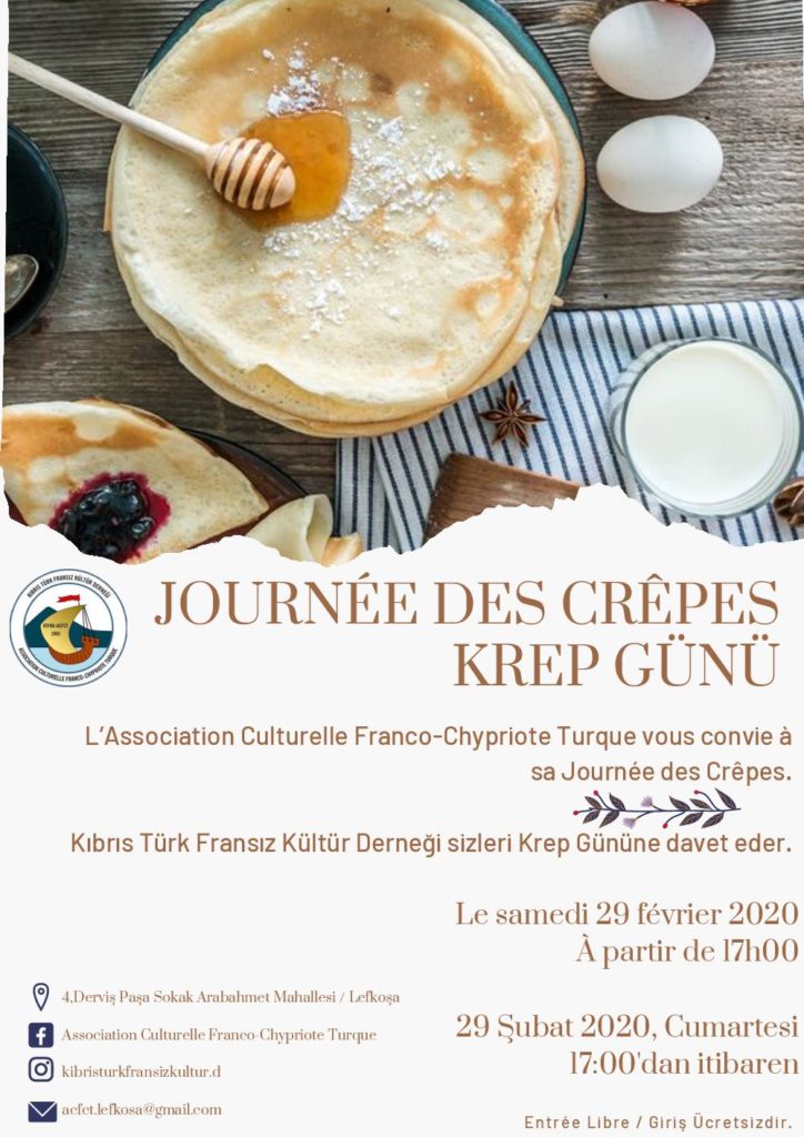 Kıbrıs Türk Fransız Kültür Derneği, 29 Şubat’ta  krep günü etkinliği düzenleyecek