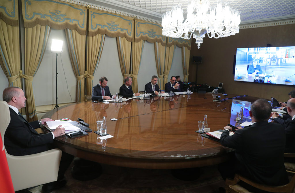 Cumhurbaşkanı Erdoğan’ın liderlerle 4’lü video konferansı