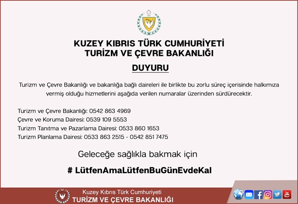 Turizm ve Çevre Bakanlığı ve Bakanlığa bağlı dairelere ilişkin duyuru