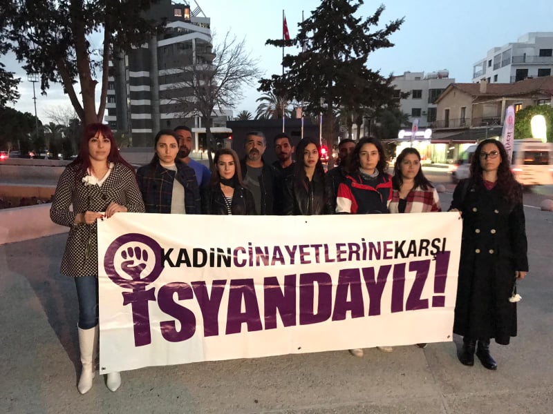 Elif Lort cinayeti’ne karşi üç örgüt girne’de eylem yapti