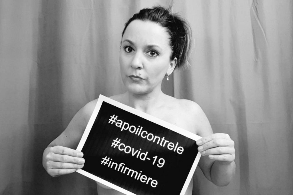 Fransız hemşireler, hükümetin salgın politikasını soyunarak protesto etti
