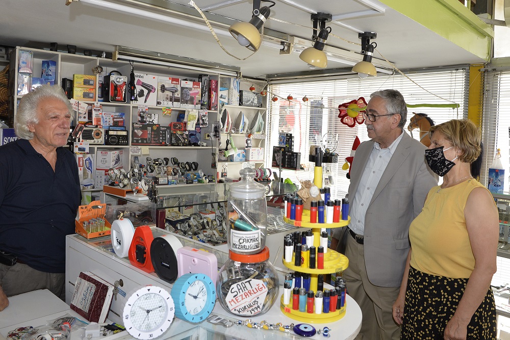 Akıncı, Güzelyurt çarşısını gezdi