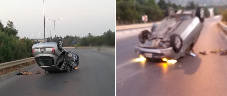 Direksiyon hakimiyetini kaybetti takla attı!