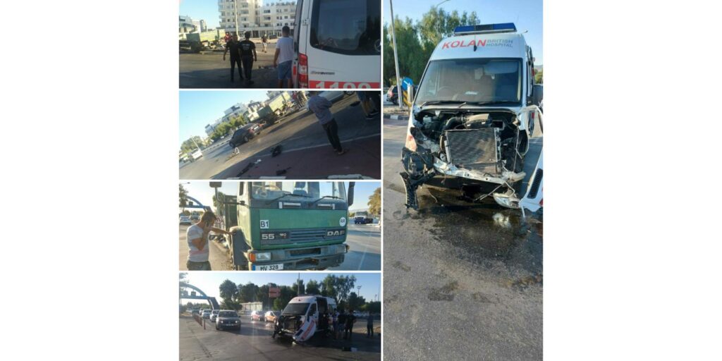 Ambulans ile kamyon çarpıştı