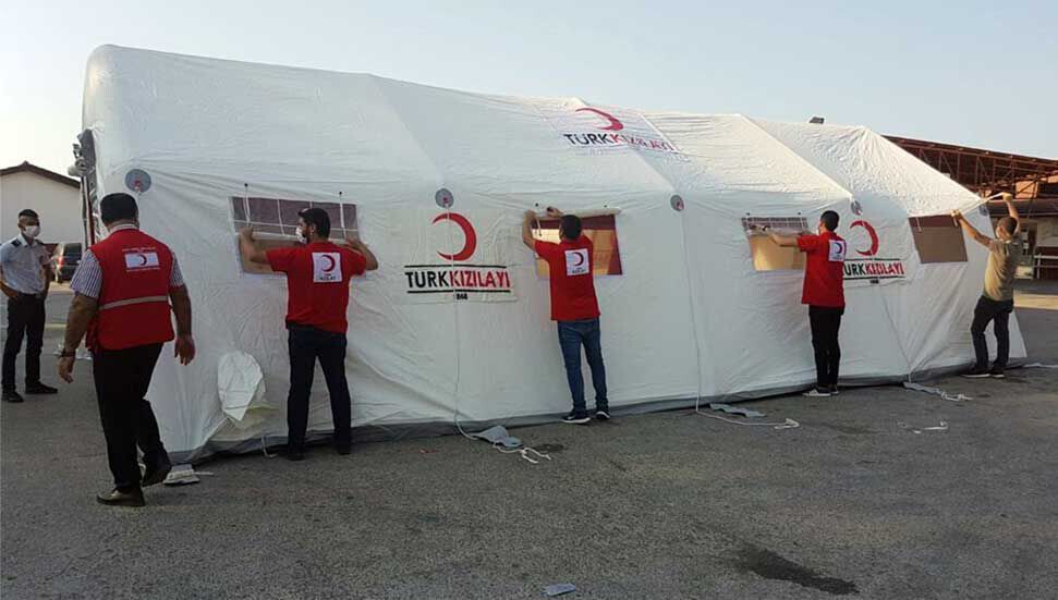 Türk Kızılayı’ndan KKTC’ye salgın çadırı desteği