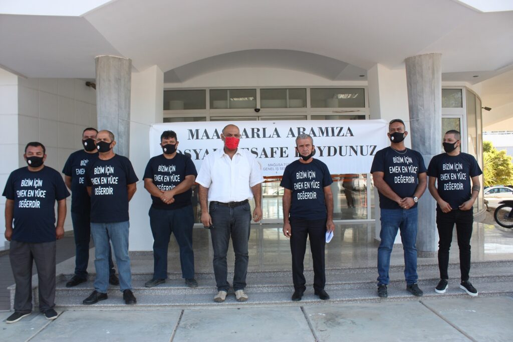 Mağusa Türk Genel İş Sendikası’ndan Gazimağusa Belediyesi’nde eylem