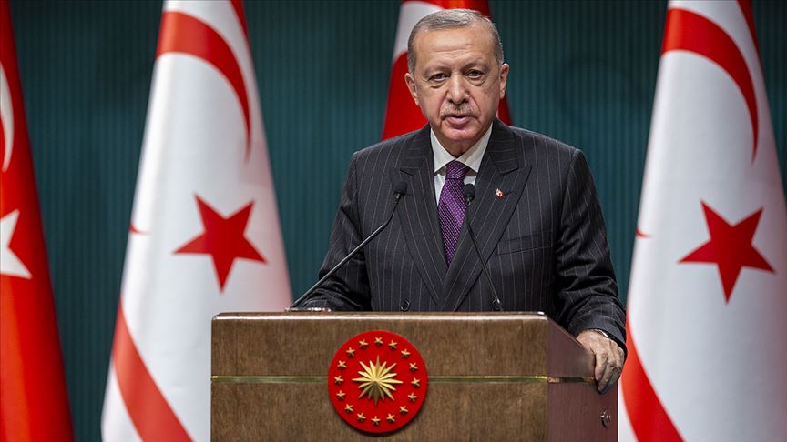 Erdoğan: “Türkiye olarak Kıbrıs’ta adil bir çözümden yanayız”