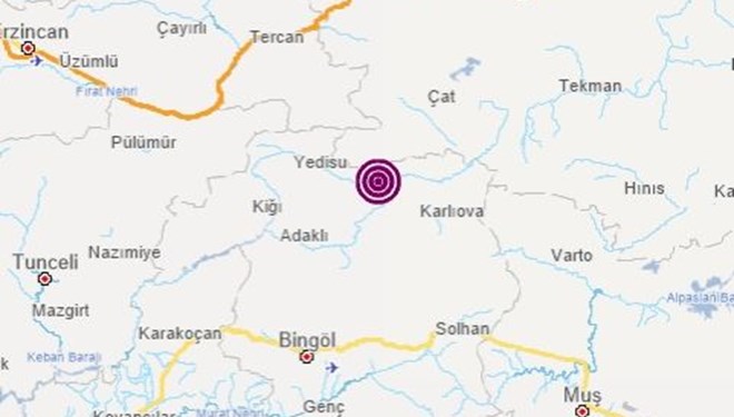 Bingöl’de 4,2 büyüklüğünde deprem
