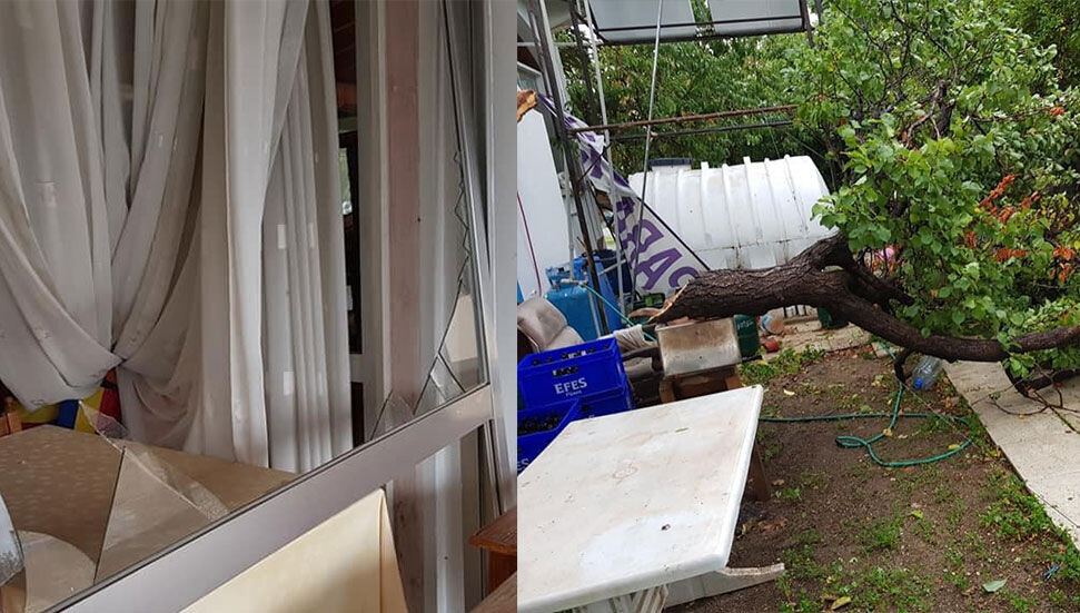 Girne’de olumsuz hava koşulları nedeniyle 3 kişi hafif yaralandı