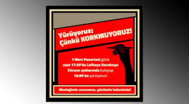 Basın örgütleri  bugün Lefkoşa’da yürüyüş yapacak