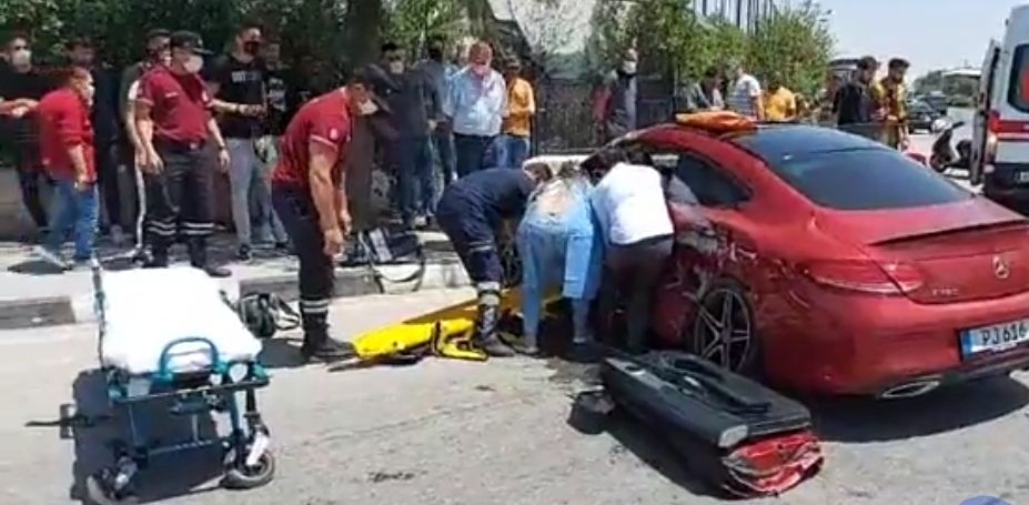 Lefkoşa Fuar Alanı önünde kaza! 1’i ağır 5 yaralı