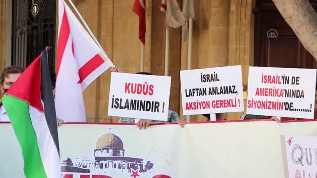 İsrail’in saldırıları KKTC’de protesto edildi