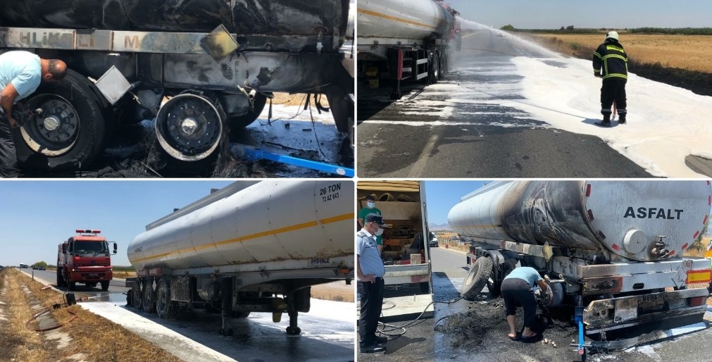 Ana yolda tanker alev aldı!