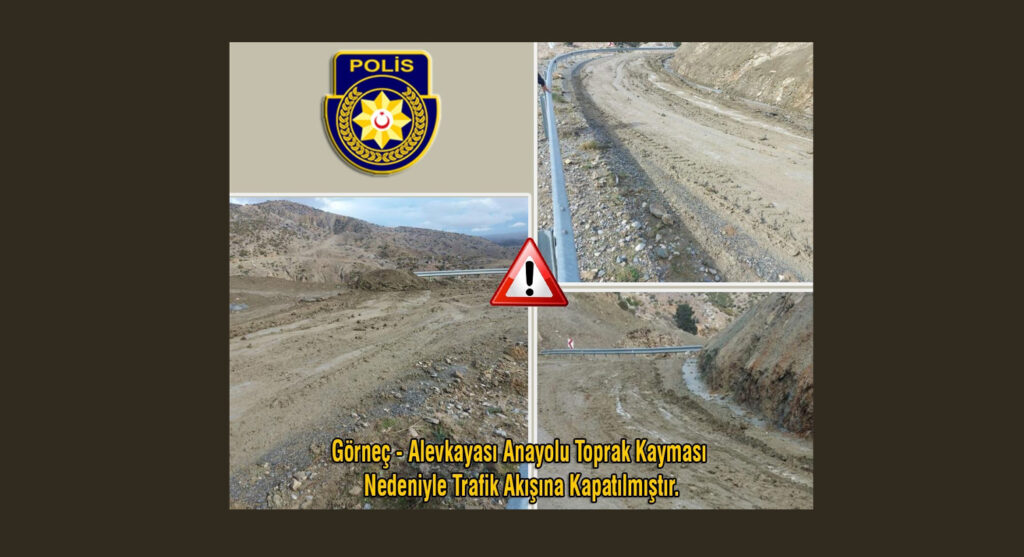 Görneç-Alevkayası ana yolunda toprak kayması