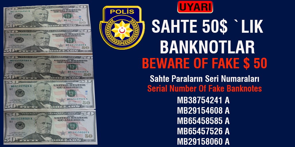 Polis sahte dolar konusunda uyardı!