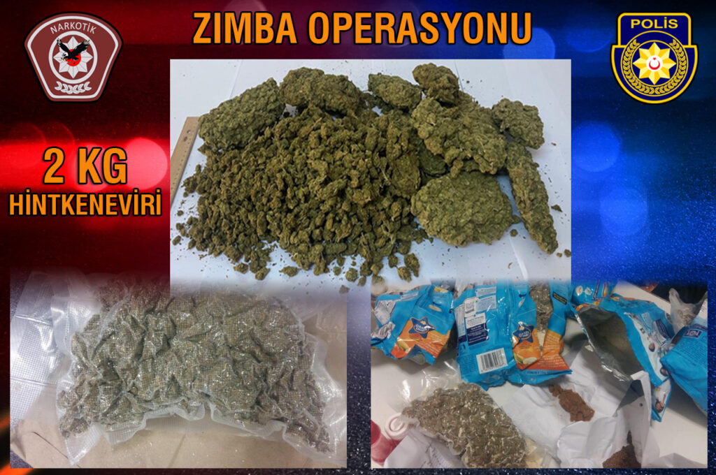 “Zımba Operasyonu”nda 2 kilo Hint keneviri ele geçirildi