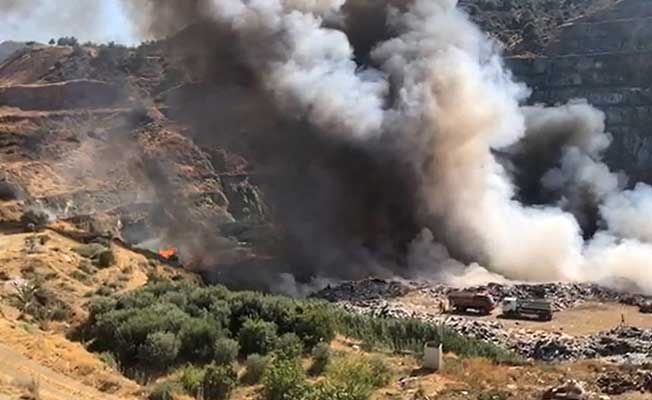 Lefke çöplüğünde yangın!