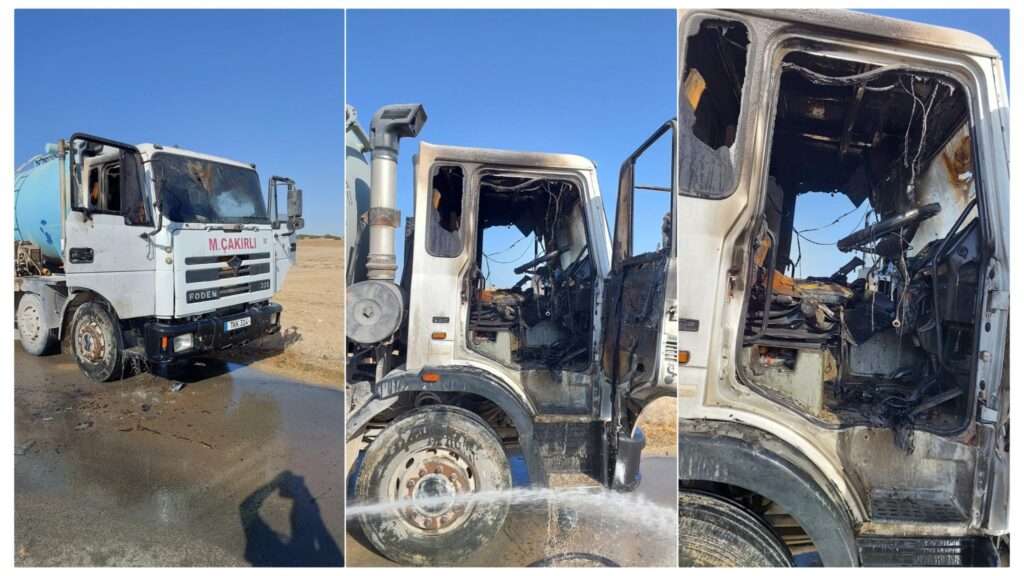 Vidanjör alev aldı!