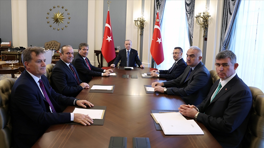 Cumhurbaşkanı Erdoğan, KKTC Başbakanı Üstel’i kabul etti