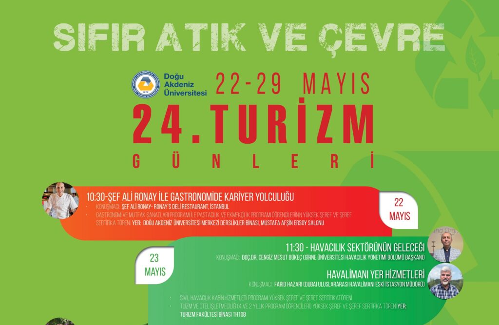 “Turizm Günleri” etkinliklerinin 24’üncüsü “Sıfır Atık ve Çevre” temasıyla yapılacak