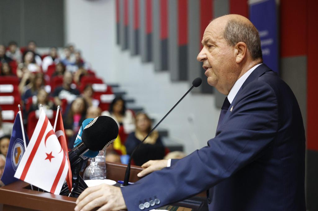 “Bizim Türkiye ile yürüttüğümüz milli siyaset, Kıbrıs’ın kuzeyinde bir Türk devletidir”