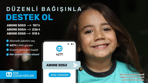 SOS Çocukköyü Derneği, “Düzenli Bağışınla Destek Ol” kampanyası düzenliyor