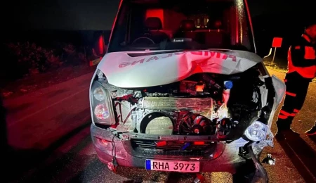 Dipkarpaz – Yenierenköy Anayolunda ambulans eşşeğe çarptı!