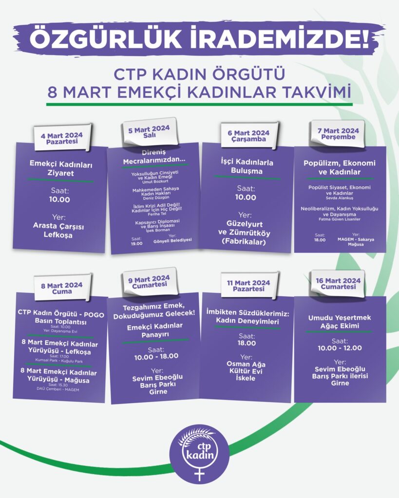 CTP Kadın Örgütünden 8 Mart etkinlikleri
