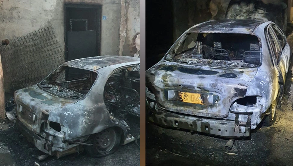 Lefkoşa Surlariçi’nde park halindeki bir araç kundaklandı!