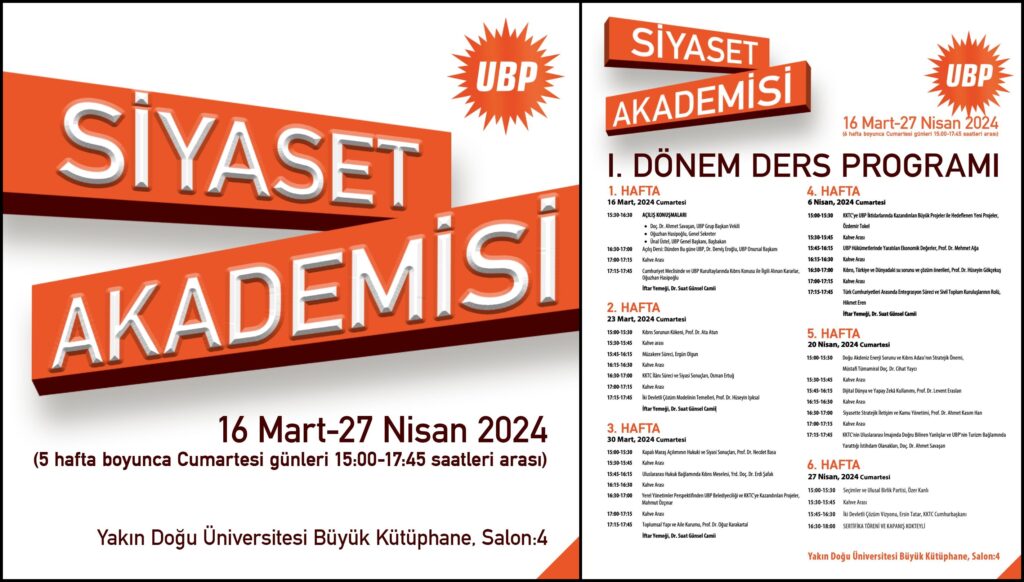 UBP Siyaset Akademisi: İlk ders Eroğlu’ndan