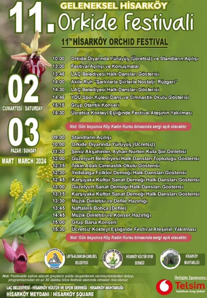 Hisarköy Orkide Festivali yarın başlıyor