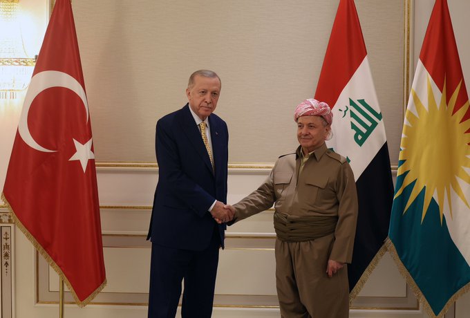 Erdoğan, Mesut Barzani’yi kabul etti