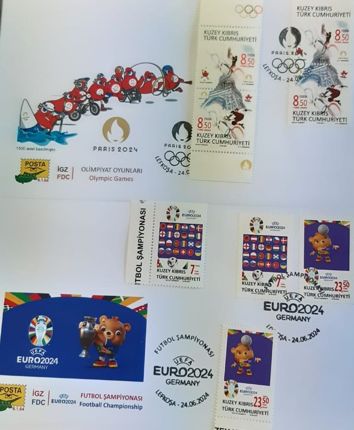 “Paris 2024 Olimpiyat Oyunları” ve “UEFA EURO 2024 Futbol Şampiyonası” konulu pul serisi ve ilk gün zarfı…