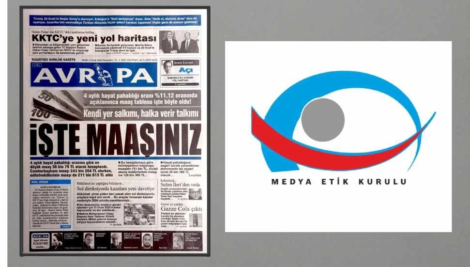Medya Etik Kurulu’ndan, Kıbrıs Postası’nın haberini kaynak belirtmeden kullanan Avrupa Gazetesi’ne uyarı