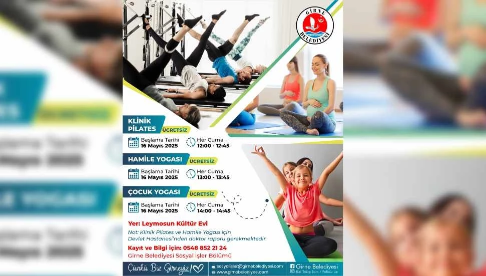 Girne Belediyesi 16 Mayıs’ta yoga derslerine başlıyor