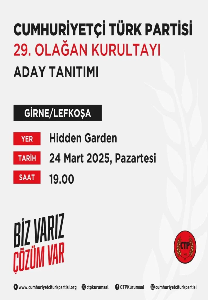 CTP’nin Lefkoşa ve Girne adayları bugün tanıtılacak