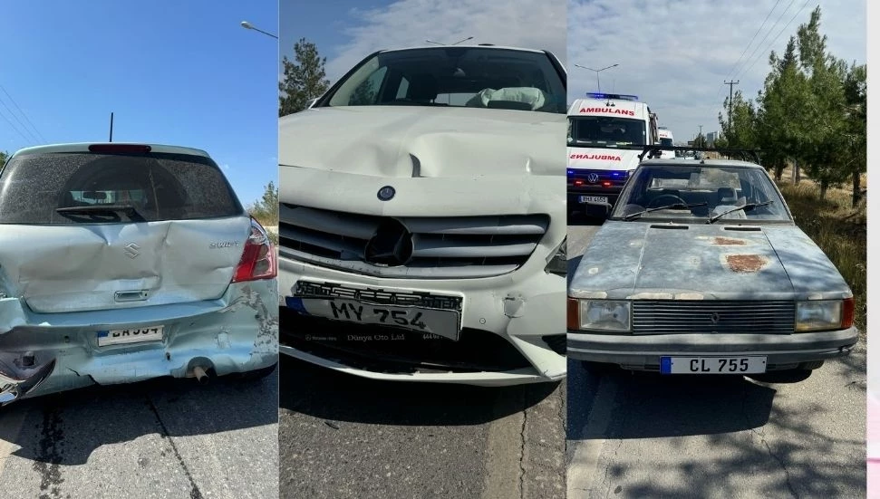 Girne-Lefkoşa ana yolunda zincirleme kaza: 2 kişi yaralandı