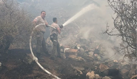 Boğazköy’de çöplük alanında çıkan yangına müdahale edildi