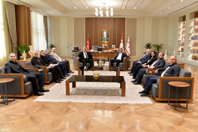 Cumhurbaşkanı Tufan Erhürman, 15 Kasım Üniversitesi Rektörü ve beraberindeki heyeti kabul etti