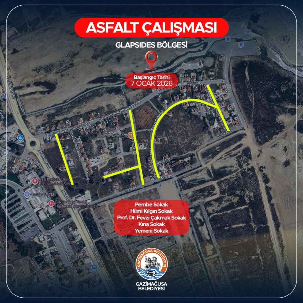 Gazimağusa’da 2. etap asfalt çalışmaları yarın başlıyor