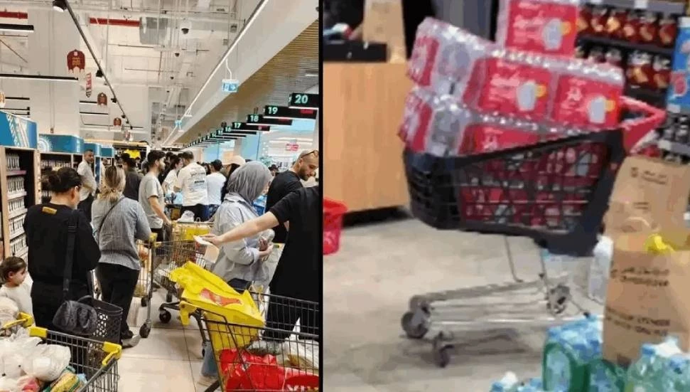 Dubai’de su izdihamı: Savaş korkusuyla rafları boşalttılar