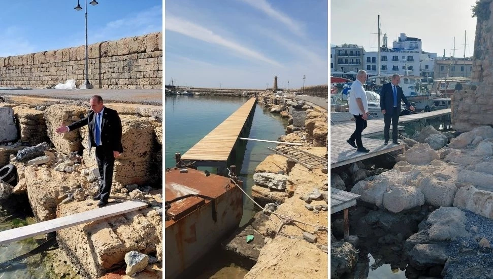 Girne Antik Liman’ın iskelesindeki çalışmalar etap etap sürüyor