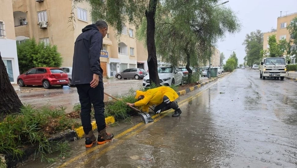 LTB: Lefkoşa bölgesinde 17 ağaç, 2 kanalizasyon taşması ve 1 elektrik direği devrildi