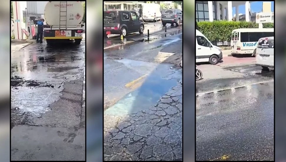 Ecevit Caddesi’nde mazot sızıntısı: Yol geçici olarak kapatılacak