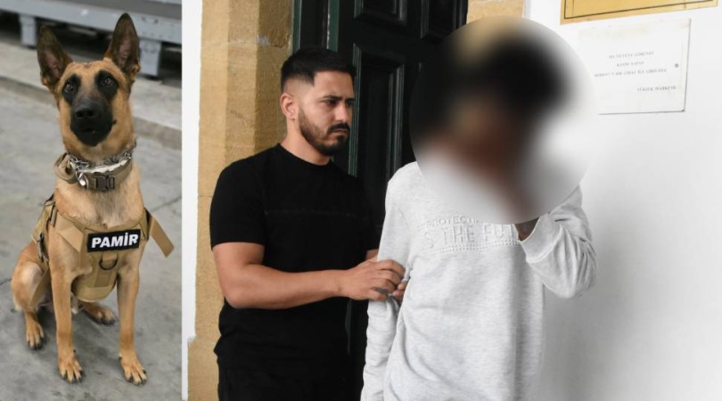 Narkotik köpeği Pamir 7 gram hintkeneviri buldu